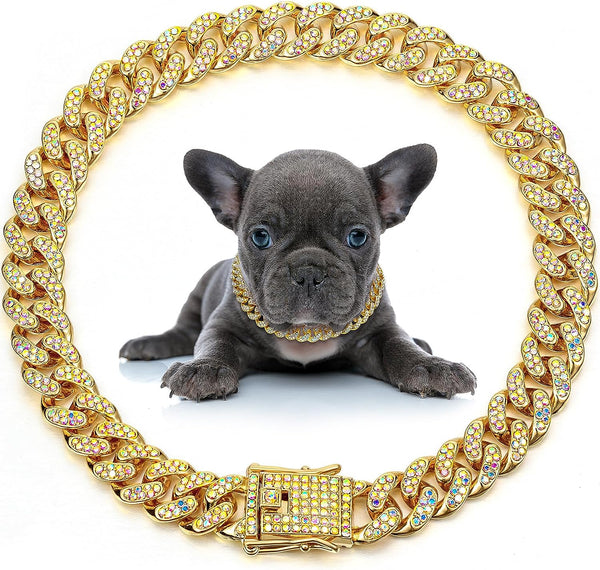 Collana con strass per cani e gatti – accessorio oro argento oro rosa